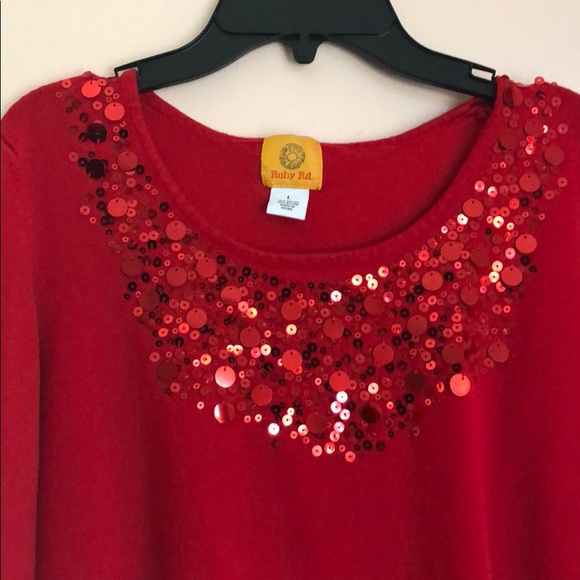 Ruby Rd Red Sweater - Picture 3 of 5
